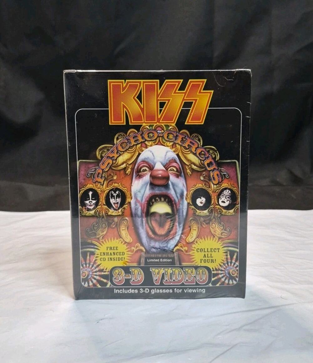 KISS Band Psycho Circus NEW 3-D Video 3-D VHS TAPE+ CD BOX SET Limited Edition